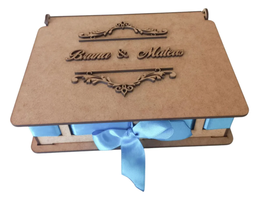 12 Caixas 20x16 Convite Padrinhos Casamento Em Mdf