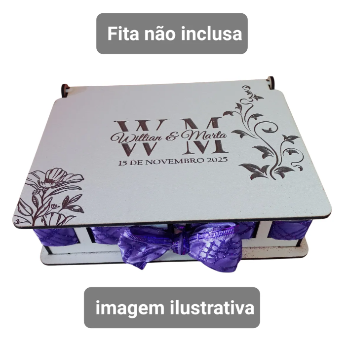 10 Caixas 20x16x10 Casamento Convite Padrinhos Mdf Branco - Branco