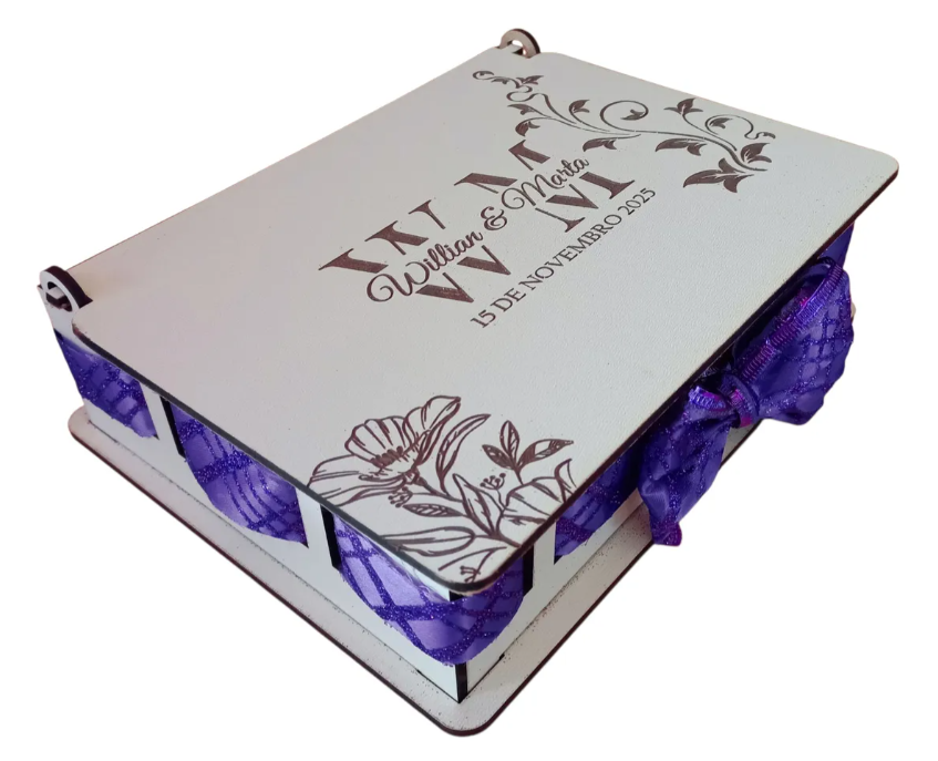 10 Caixas 20x16x10 Casamento Convite Padrinhos Mdf Branco - Branco