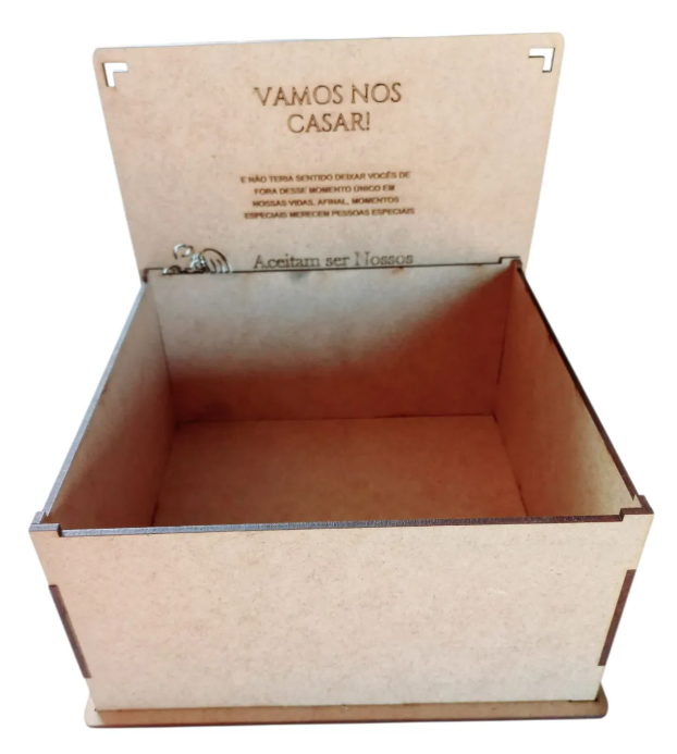 12 Caixas 20x20 Casamento Convite Padrinho Personalizado Mdf