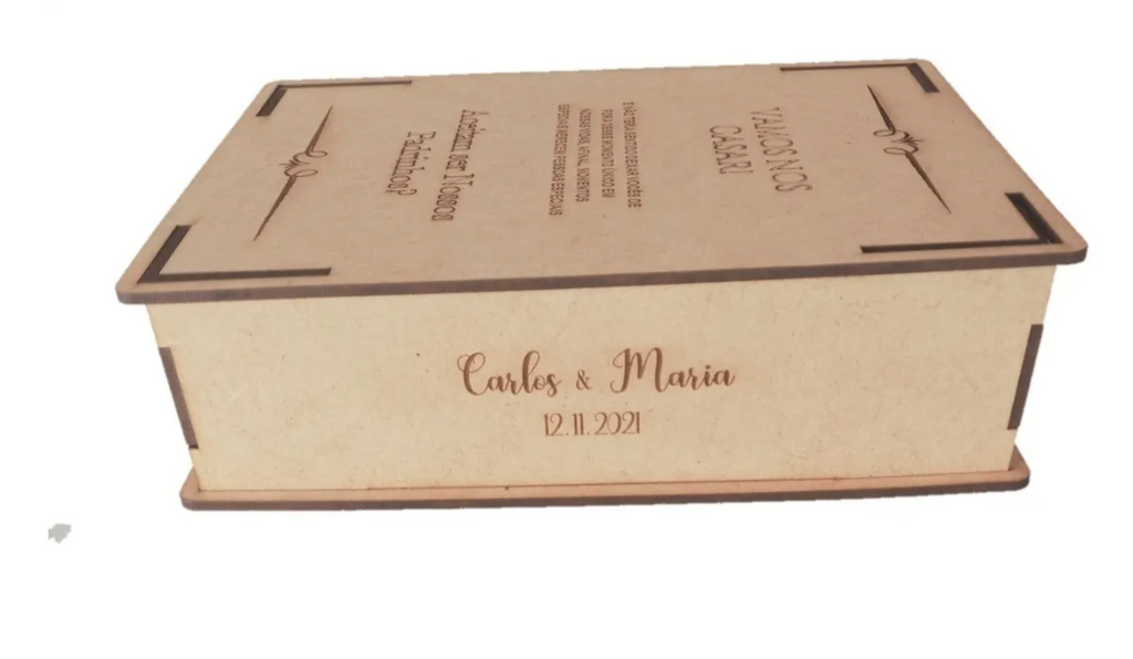 10 Caixas Casamento Convite Para Padrinhos Personalizado Mdf