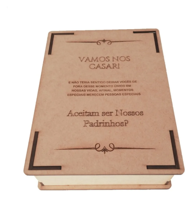 10 Caixas Casamento Convite Para Padrinhos Personalizado Mdf
