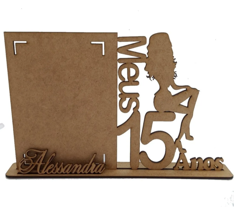 10 Porta Retratos 15 Anos Personalizado Mdf Cru Lembrança