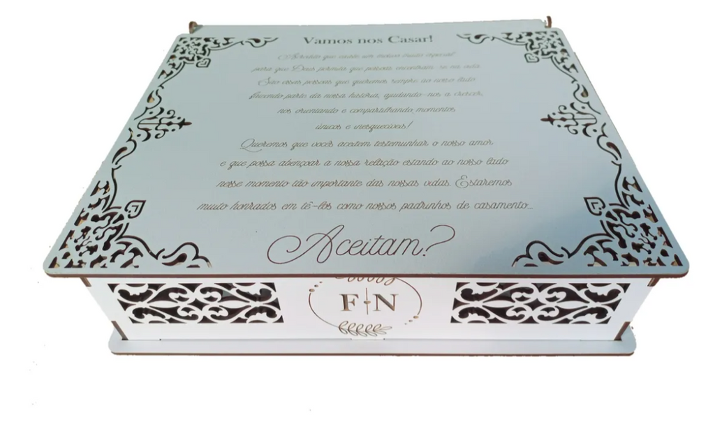 Kit 10 Caixas Para Casamento Convite Padrinhos Em Mdf