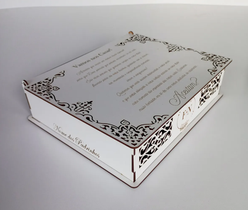 Kit 10 Caixas Para Casamento Convite Padrinhos Em Mdf