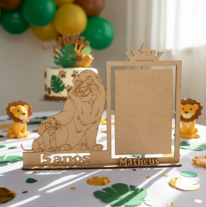 10 Porta Retratos Rei Leão Lembrancinha Aniversário Mdf