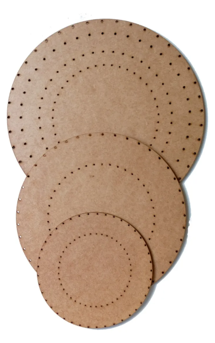Mandalas Base Com Furos Para Decoração Perolas Mdf Cru Marrom-claro