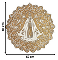 Quadro Mandala Nossa Senhora Aparecida Decoracao Parede 60cm Branco Marrom-claro
